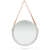Wall Mirror with Strap 50 cm Silver Kings Warehouse 