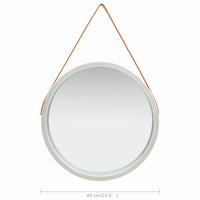 Wall Mirror with Strap 60 cm Silver Kings Warehouse 