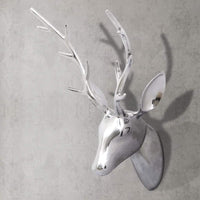 Wall Mounted Aluminium Deer's Head Decoration Silver 62 cm 242342 Kings Warehouse 