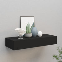 Wall-mounted Drawer Shelf Black 60x23.5x10cm Storage Supplies Kings Warehouse 