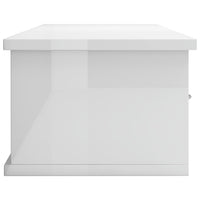 Wall-mounted Drawer Shelf High Gloss White 88x26x18.5 cm Kings Warehouse 