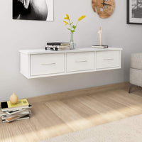 Wall-mounted Drawer Shelf High Gloss White 88x26x18.5 cm