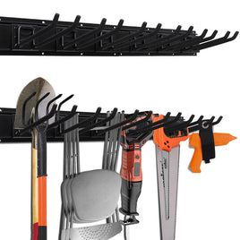 Wall Mounted Hook Rail Set Bike Holder Garden Tool Storage Rack Garage Organizer Kings Warehouse 