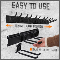 Wall Mounted Hook Rail Set Bike Holder Garden Tool Storage Rack Garage Organizer Kings Warehouse 