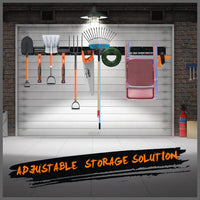 Wall Mounted Hook Rail Set Bike Holder Garden Tool Storage Rack Garage Organizer Kings Warehouse 