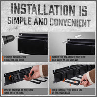 Wall Mounted Hook Rail Set Bike Holder Garden Tool Storage Rack Garage Organizer Kings Warehouse 
