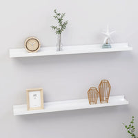 Wall Shelves 2 pcs High Gloss White 80x9x3 cm Storage Supplies Kings Warehouse 