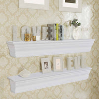 Wall Shelves "Aaliyah" 2 pcs White Storage Supplies Kings Warehouse 