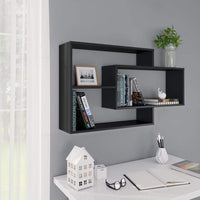 Wall Shelves Black 104x20x60 cm