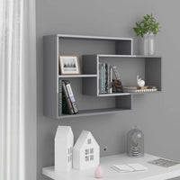 Wall Shelves High Gloss Grey 104x20x60 cm