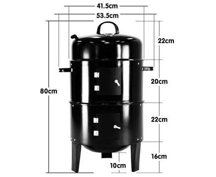 Wallaroo 3-in-1 Charcoal BBQ Smoker Kings Warehouse 