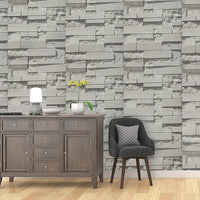 Wallpaper Brick Pattern 3D Textured Non-woven Wall Paper Roll KingsWarehouse 