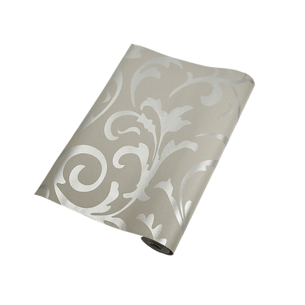 Wallpaper Silver Flower Pattern Non-woven Wall Paper Roll KingsWarehouse 
