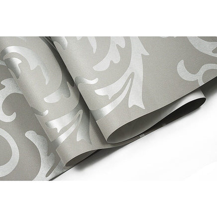 Wallpaper Silver Flower Pattern Non-woven Wall Paper Roll KingsWarehouse 