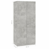 Wardrobe Concrete Grey 80x52x180 cm Kings Warehouse 