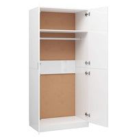 Wardrobe High Gloss White 80x52x180 cm Kings Warehouse 