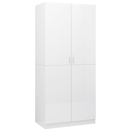 Wardrobe High Gloss White 80x52x180 cm Kings Warehouse 