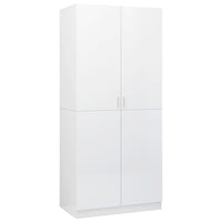 Wardrobe High Gloss White 90x52x200 cm Kings Warehouse 