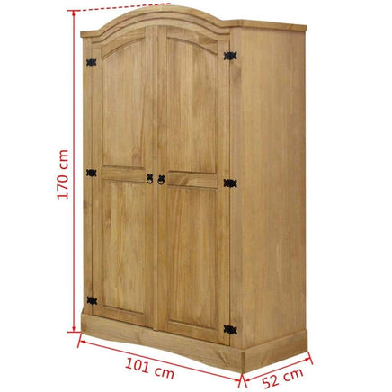 Wardrobe Mexican Pine Corona Range 2 Doors Kings Warehouse 