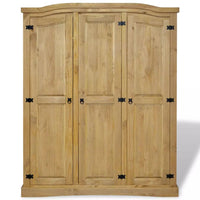 Wardrobe Mexican Pine Corona Range 3 Doors Kings Warehouse 