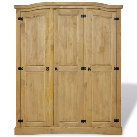 Wardrobe Mexican Pine Corona Range 3 Doors Kings Warehouse 