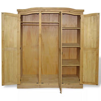 Wardrobe Mexican Pine Corona Range 3 Doors Kings Warehouse 