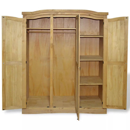 Wardrobe Mexican Pine Corona Range 3 Doors Kings Warehouse 