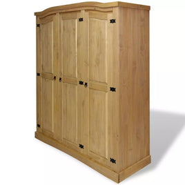 Wardrobe Mexican Pine Corona Range 3 Doors Kings Warehouse 
