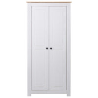 Wardrobe White 80x50x171.5 cm Solid Pine Panama Range Kings Warehouse 