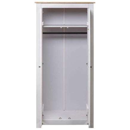 Wardrobe White 80x50x171.5 cm Solid Pine Panama Range Kings Warehouse 