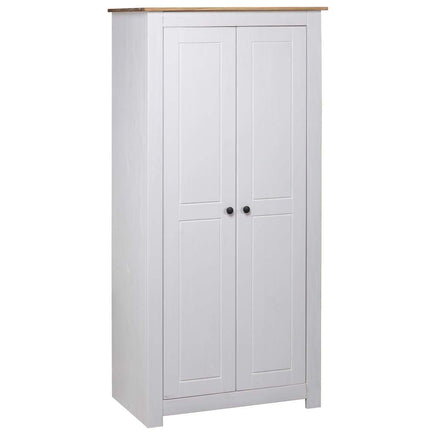 Wardrobe White 80x50x171.5 cm Solid Pine Panama Range Kings Warehouse 