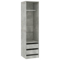 Wardrobe with Drawers Concrete Grey 50x50x200 cm Kings Warehouse 