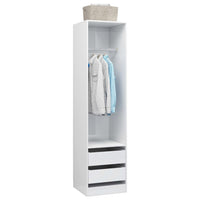 Wardrobe with Drawers High Gloss White 50x50x200 cm Kings Warehouse 
