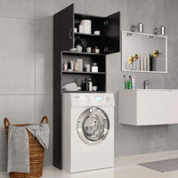 Washing Machine Cabinet Black 64x25.5x190 cm Kings Warehouse 