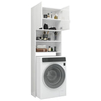 Washing Machine Cabinet High Gloss White 64x25.5x190 cm Kings Warehouse 