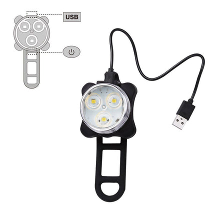 Waterproof Bicycle Bike Lights Front Rear Tail Light Lamp USB Rechargeable IPX4 Kings Warehouse 