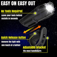 Waterproof Rechargeable LED Bike Lights Set (2000mah Lithium Battery, IPX4, 2 USB Cables) Kings Warehouse 