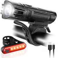Waterproof Rechargeable LED Bike Lights Set (2000mah Lithium Battery, IPX4, 2 USB Cables) Kings Warehouse 