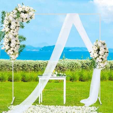 Wedding Arch White Square Backdrop Flower Display Stand Background 2.2M Kings Warehouse 