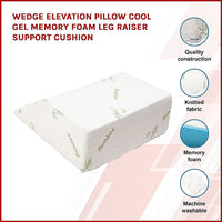 Wedge Elevation Pillow Cool Gel Memory Foam Leg Raiser Support Cushion Kings Warehouse 