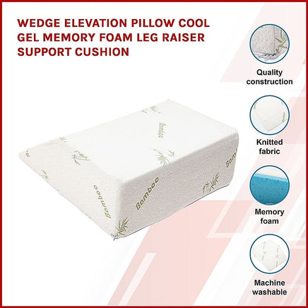 Wedge Elevation Pillow Cool Gel Memory Foam Leg Raiser Support Cushion Kings Warehouse 