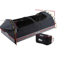 Weisshorn Camping Swags King Single Swag Canvas Tent Deluxe Dark Grey Large Outdoor Kings Warehouse 