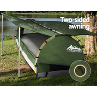 Weisshorn Double Swag Camping Swags Canvas Free Standing Dome Tent Celadon Camping Supplies Kings Warehouse 
