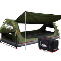 Weisshorn Double Swag Camping Swags Canvas Free Standing Dome Tent Celadon Camping Supplies Kings Warehouse 