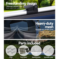 Weisshorn Double Swag Camping Swags Canvas Free Standing Dome Tent Dark Blue Kings Warehouse 