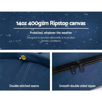 Weisshorn Double Swag Camping Swags Canvas Free Standing Dome Tent Dark Blue Kings Warehouse 