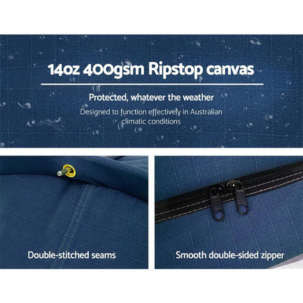 Weisshorn Double Swag Camping Swags Canvas Free Standing Dome Tent Dark Blue Kings Warehouse 