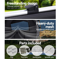 Weisshorn Double Swag Camping Swags Canvas Free Standing Dome Tent Dark Grey Outdoor Kings Warehouse 