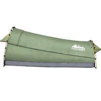Weisshorn Double Swag Camping Swags Canvas Tent Deluxe Celadon With Mattress Camping Supplies Kings Warehouse 
