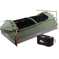 Weisshorn Double Swag Camping Swags Canvas Tent Deluxe Celadon With Mattress Camping Supplies Kings Warehouse 